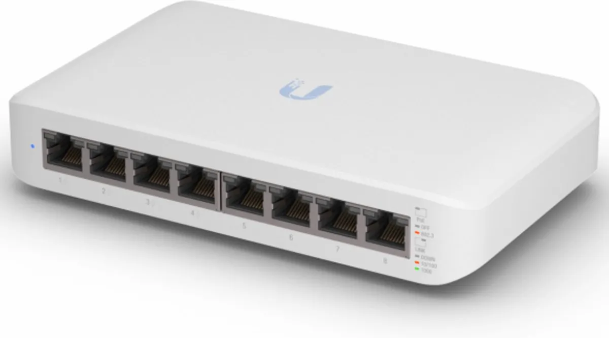 Ubiquiti UniFi USW-LITE-8-POE Switch - 8 Poorten 52W PoE - Wit
