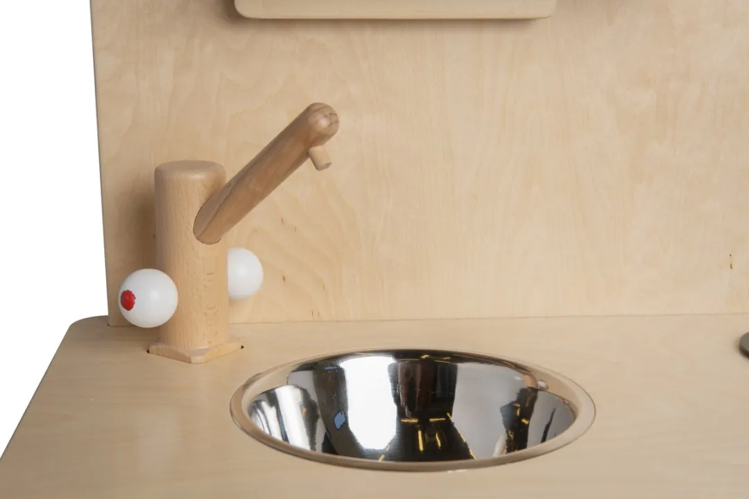 Van Dijk Toys Houten Keukentje Naturel met Wit