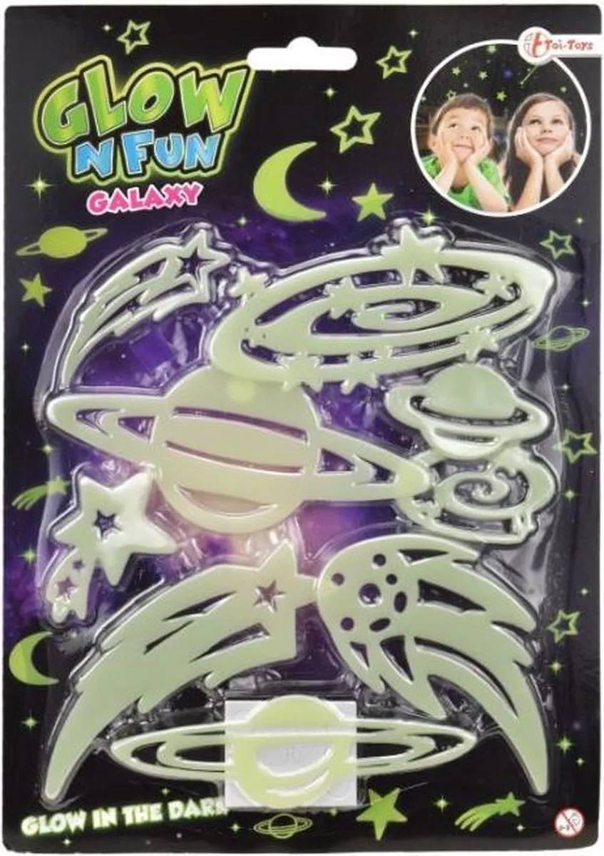 Toi-Toys Glow In The Dark Planetenstickers - 10 Stuks