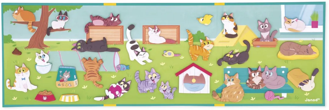 Janod Magneti Stories Katten - Educatieve Magneetset 30 Magneten - 11.5444