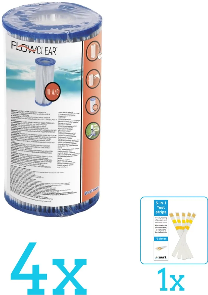 Bestway Flowclear Filtercartridge Type III 58012-Wit