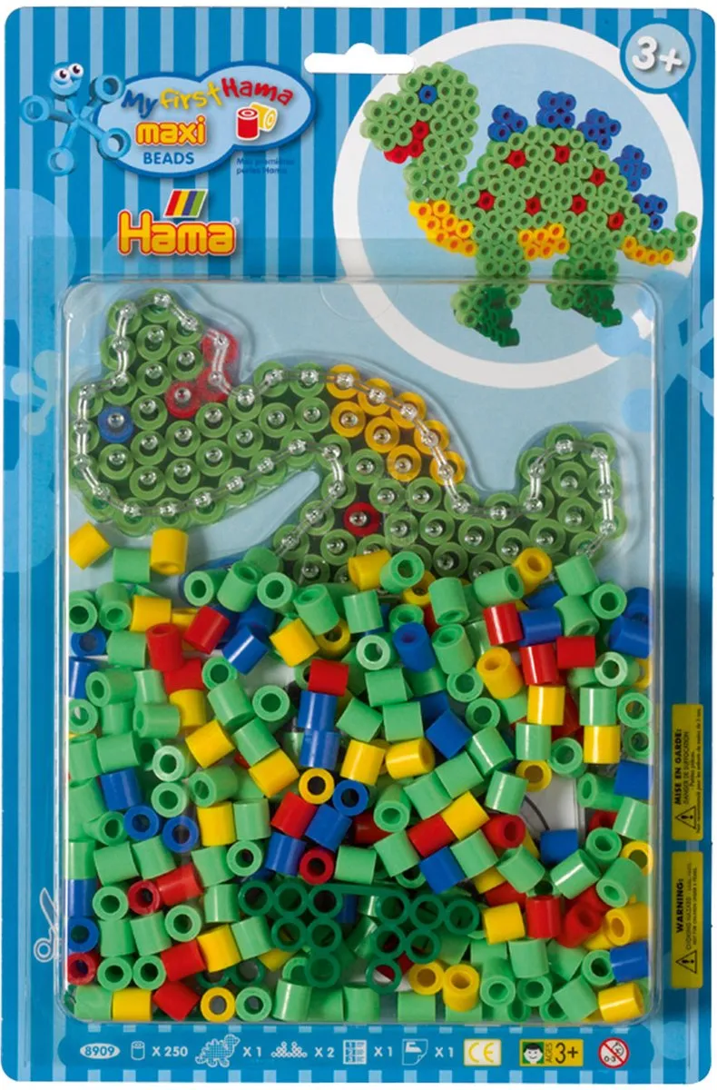 Hama Strijkkralenset Maxi Dino - 250 Stuks Meerkleurig