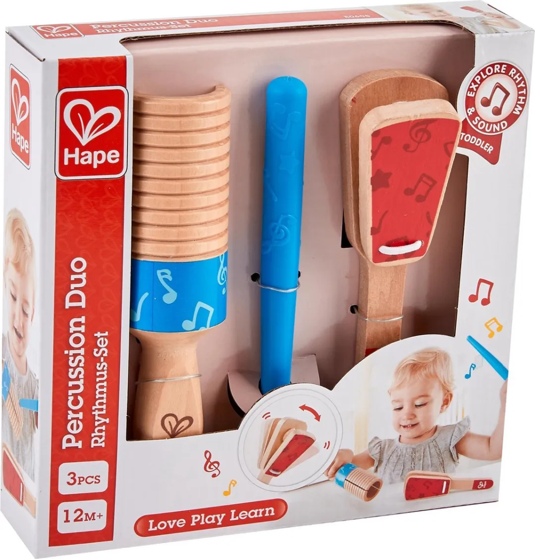 Hape Rhythmus-Set - Klepper Ratels Stokje - Veelkleurig - afbeelding 2 van 6