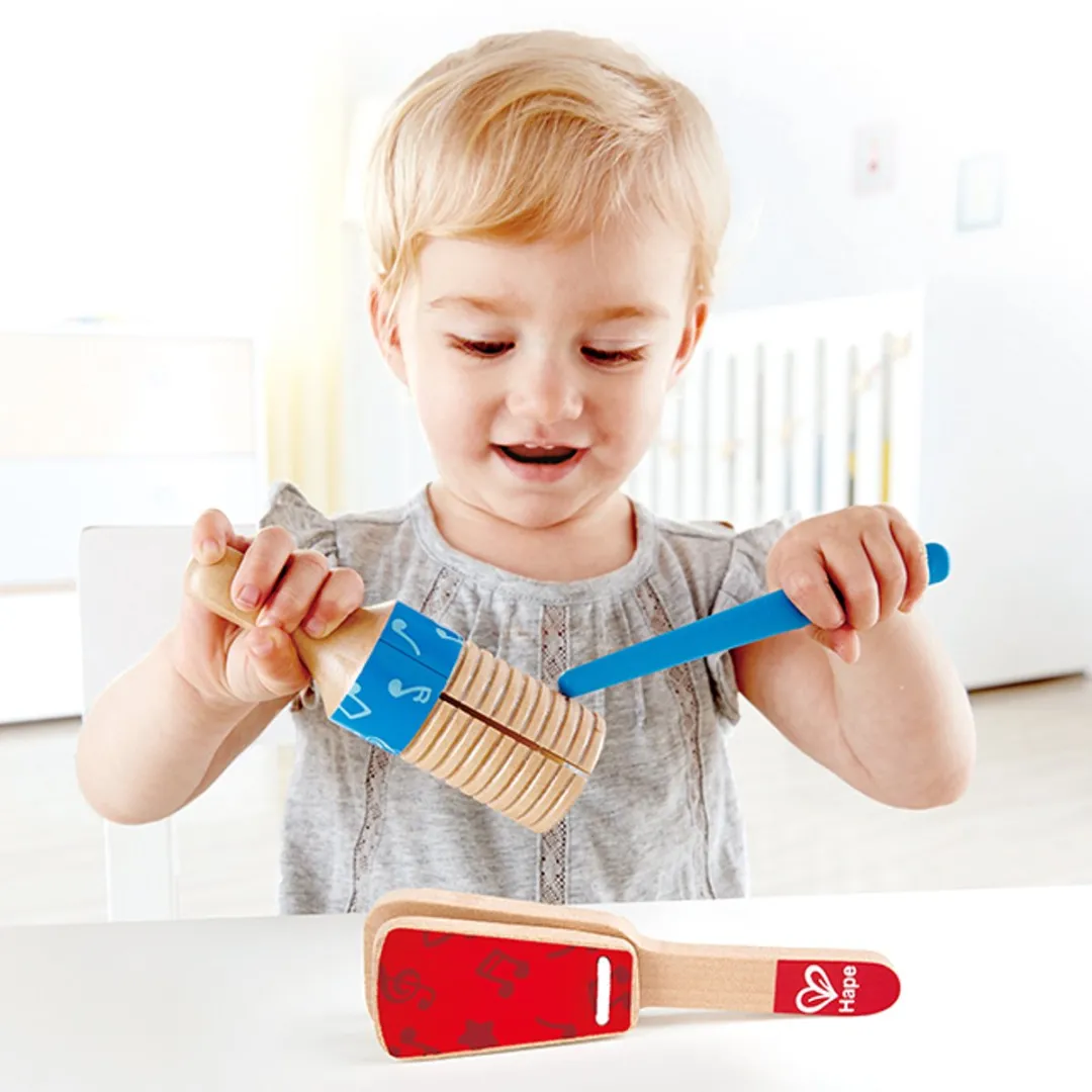Hape Rhythmus-Set - Klepper Ratels Stokje - Veelkleurig - afbeelding 3 van 6