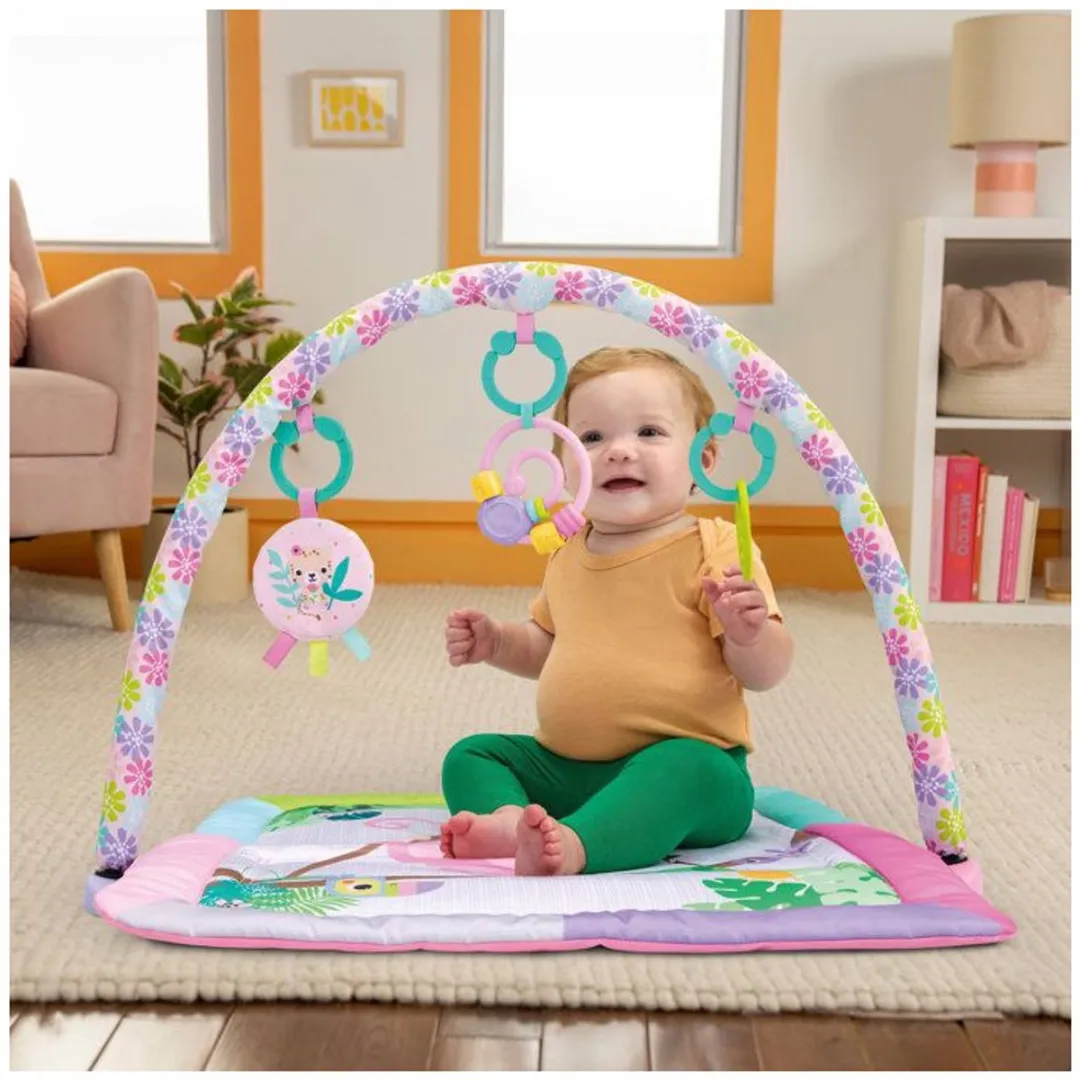 Bright Starts Treetop Bloom Opvouwbare Speelgym - 5 Speeltjes - Roze - afbeelding 6 van 6
