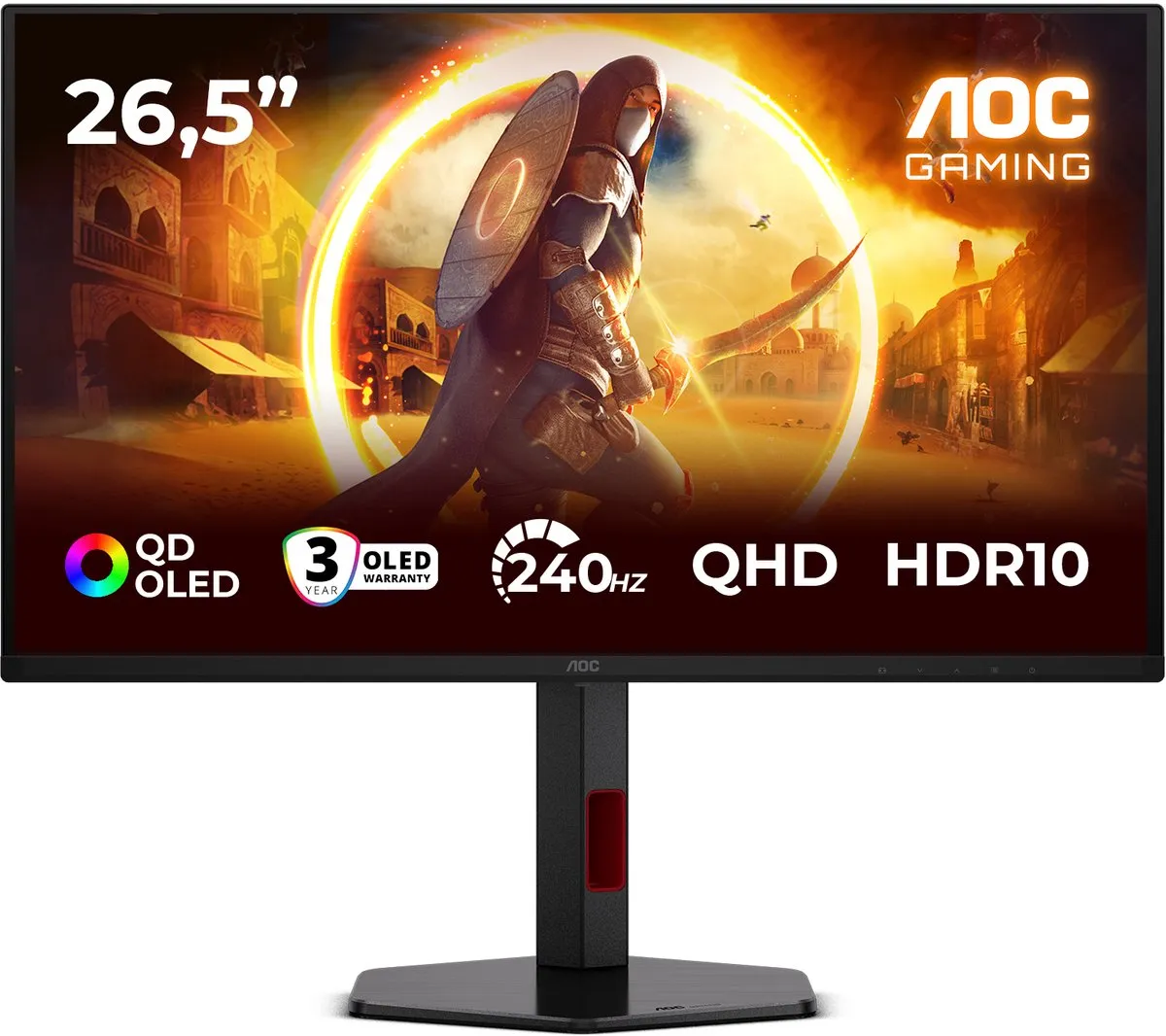 AOC G4 Q27G4ZDR Gaming Monitor 27" - 2x HDMI 2.1 - Zwart/Rood