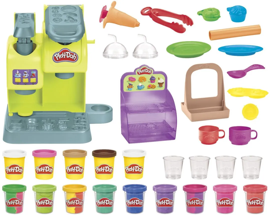 Hasbro Play-Doh Regenboog Shimmer Café Speelset - 2 Stuks