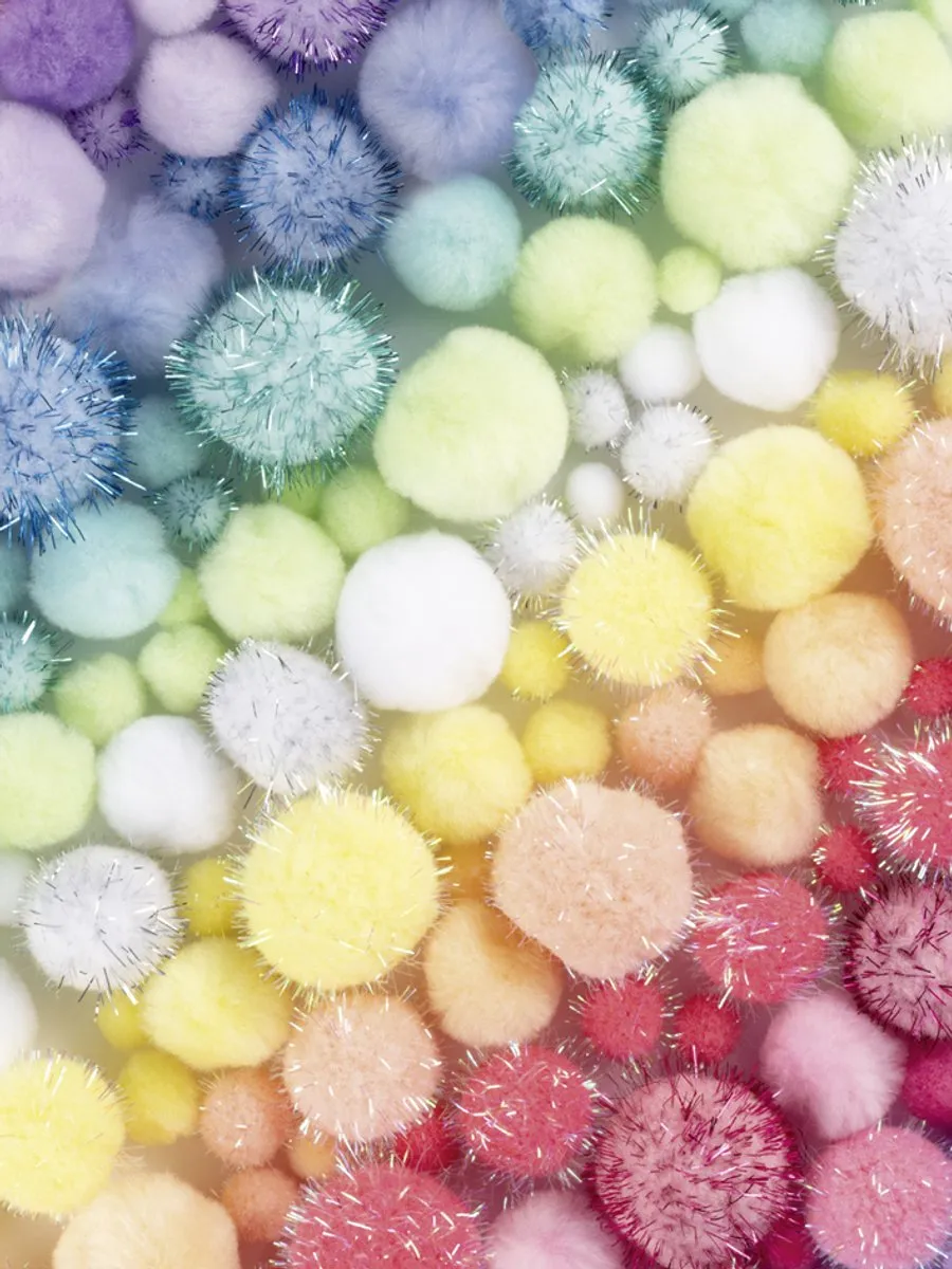 Folia Pompons Mix Pastel 300g