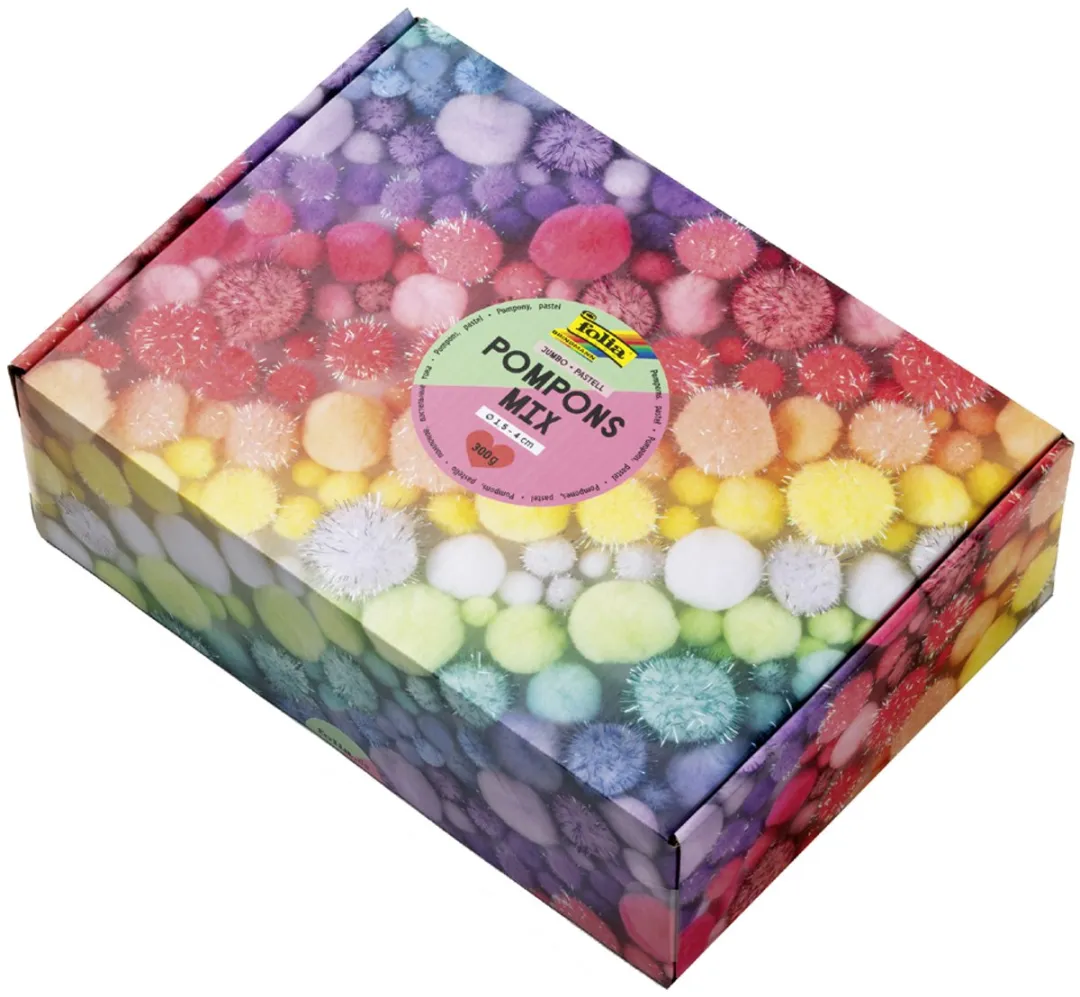 Folia Pompons Mix Pastel 300g