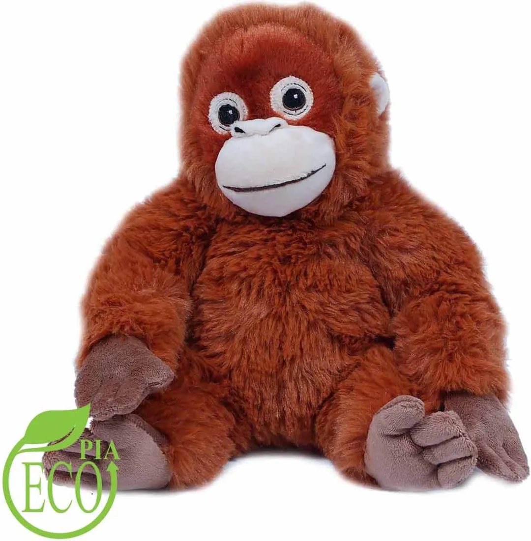 PIA Soft Toys Eco Knuffel Orang-oetan - 21 cm - Oranjebruin