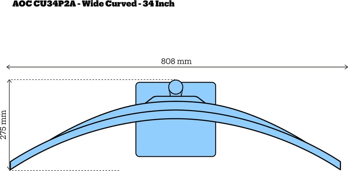 AOC CU34P2A Curved Ultrawide Monitor 34 Inch - afbeelding 6 van 6