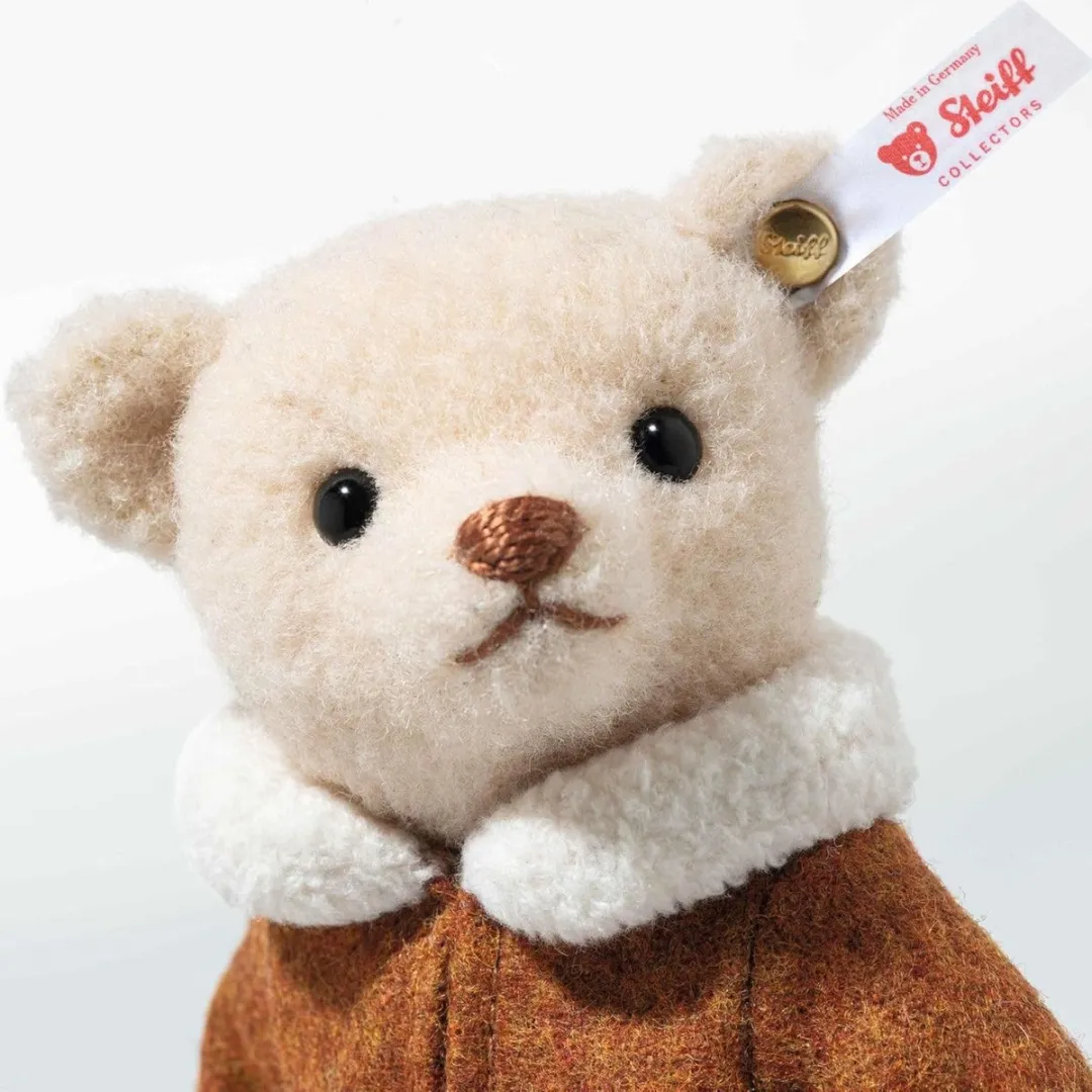 Steiff Mama Teddybeer met kind op slee 23cm - Bruin