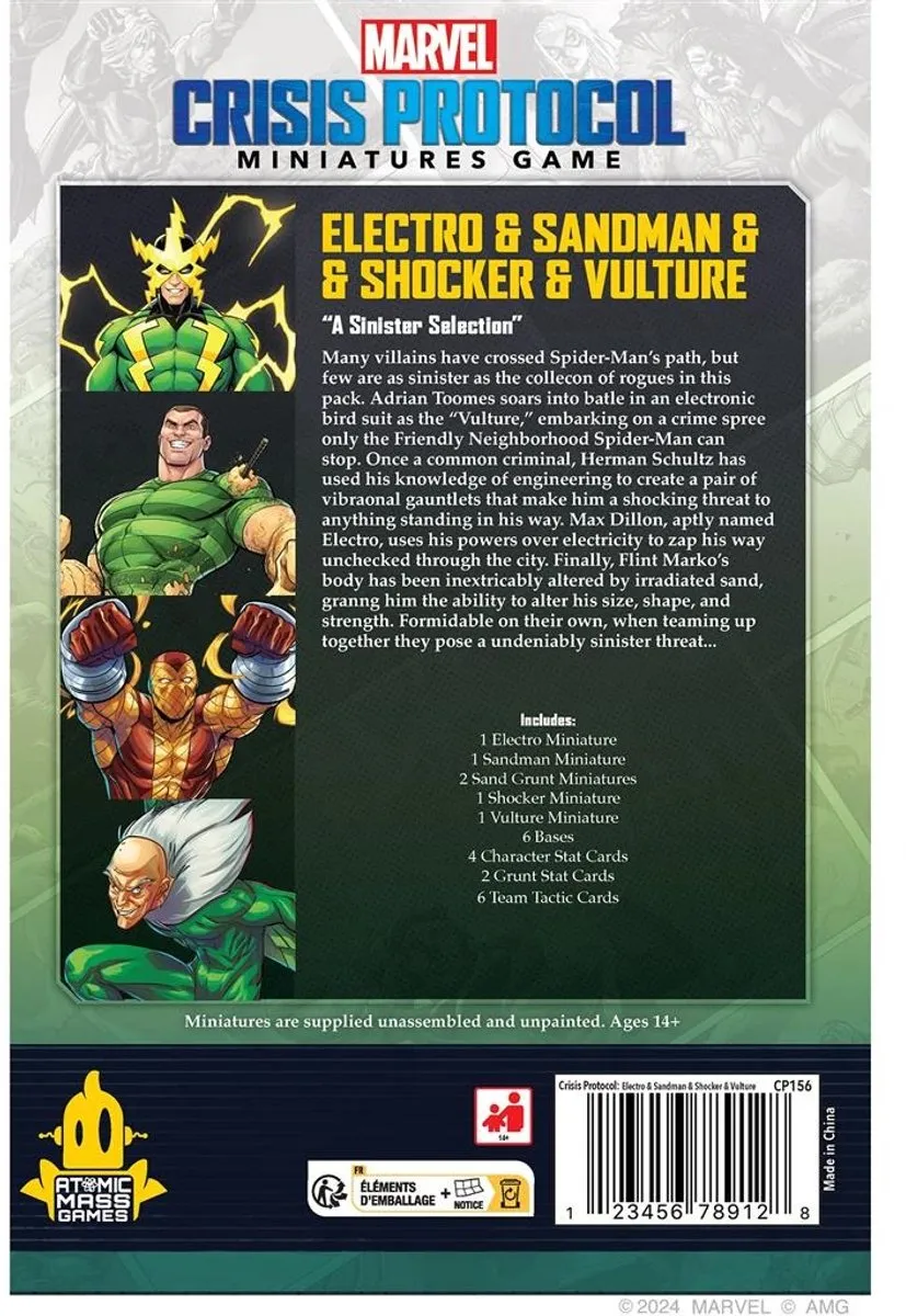 Atomic Mass Games Marvel Electro Sandman Shocker Vulture AMCP156 - 6 Spelers
