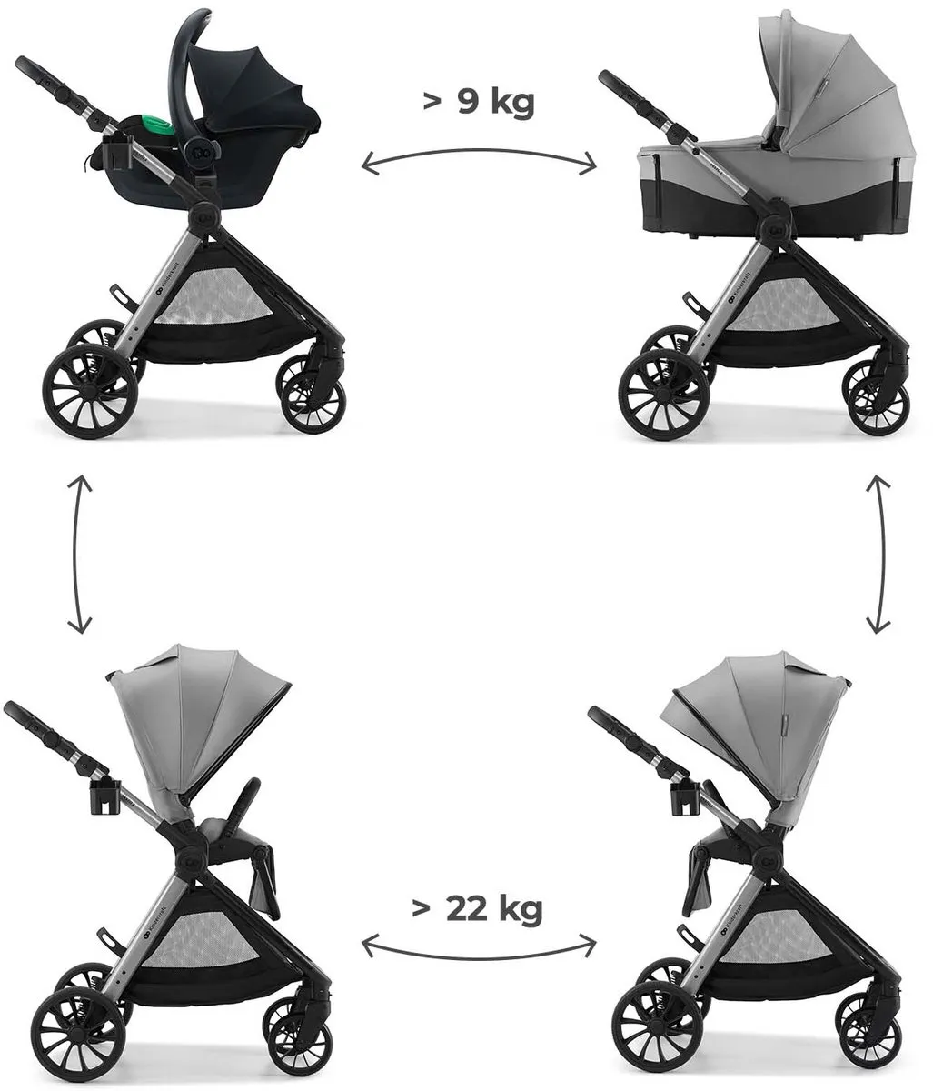 KinderKraft VESTO 2 3-in-1 Kinderwagen - Grijs