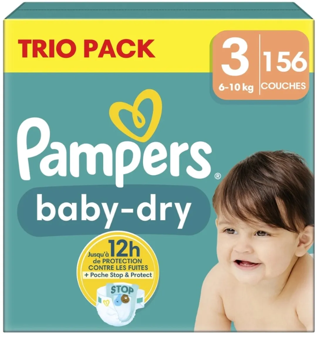 Pampers Baby-Dry Maat 3 Luiers - 312 Stuks (2x156)