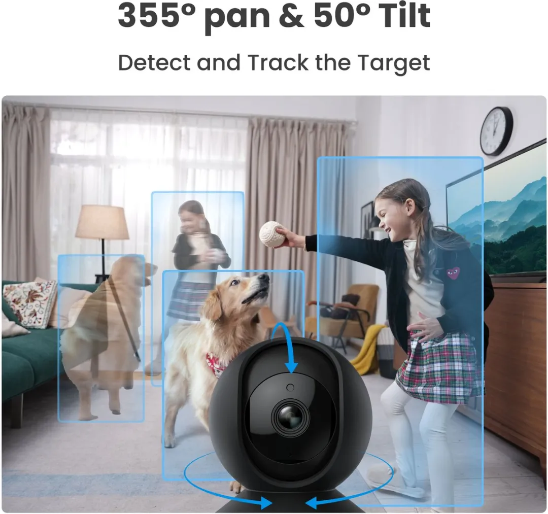 Reolink E1 Pro 2K PT WiFi Camera - 2 Stuks Zwart
