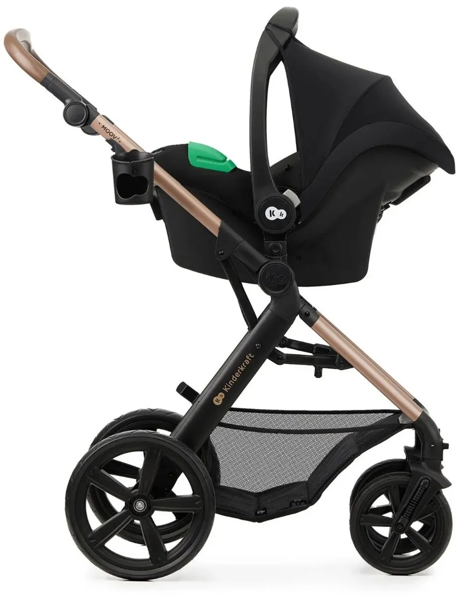 KinderKraft MOOV 2 4-in-1 Kinderwagen - Reiswieg & Autostoel Zwart