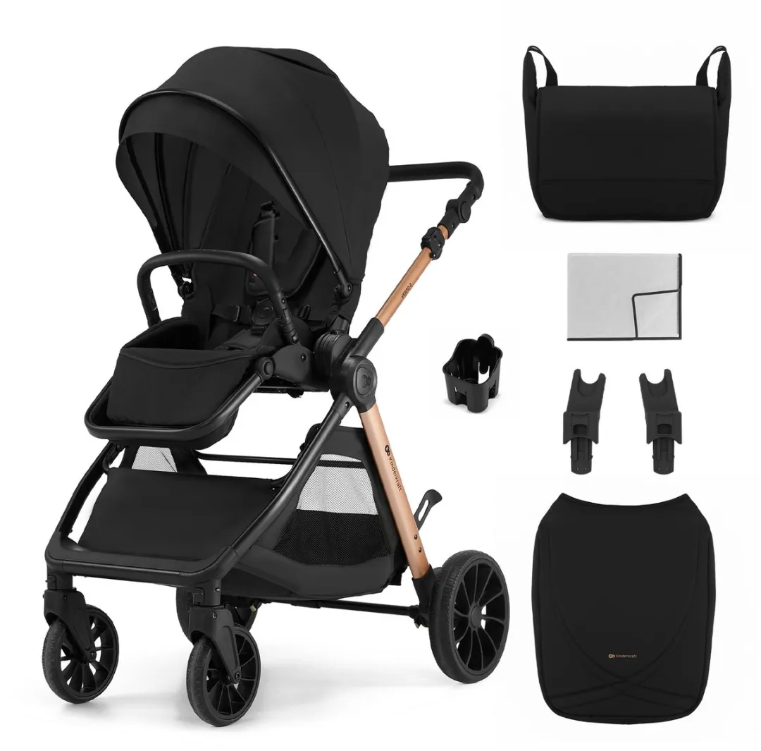 KinderKraft VESTO 2 Buggy - Omkeerbare zitting 5-puntsgordel - Zwart