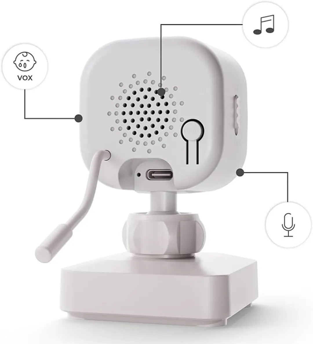 KinderKraft NITEEYE TRAVEL Babyfoon - 360° Camera - Nachtzicht - Temperatuursensor