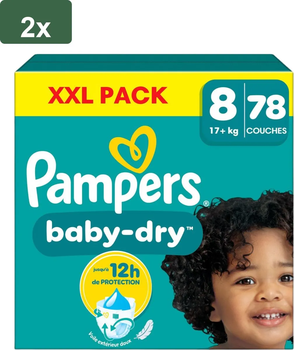 Pampers Baby-Dry Luiers Maat 8 - 156 Stuks