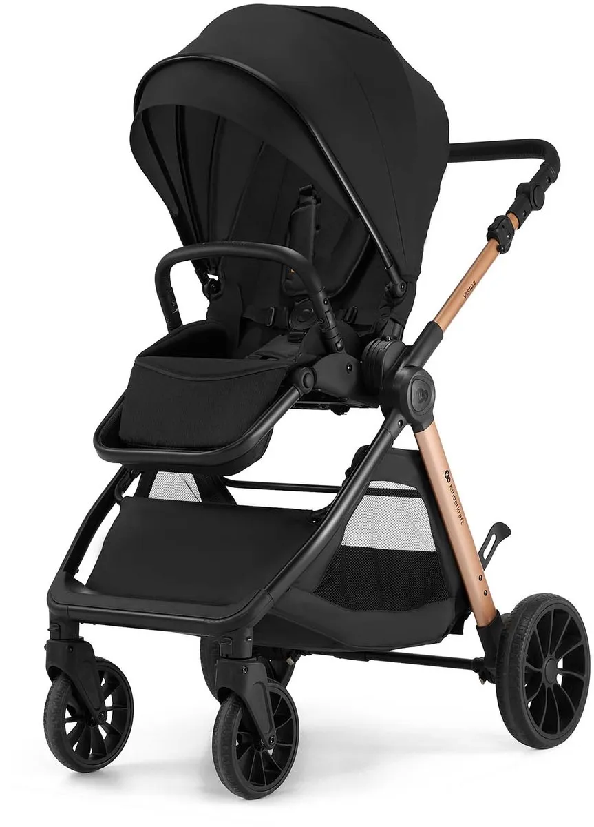 KinderKraft VESTO 2 Kinderwagen - Omkeerbare Zitting 5-punts - Reiswieg 3-zone - Zwart