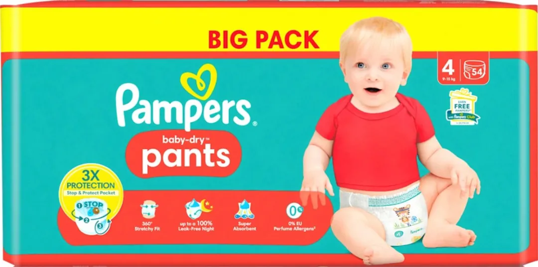 Pampers Baby-Dry Pants Maat 4 - 54 Stuks
