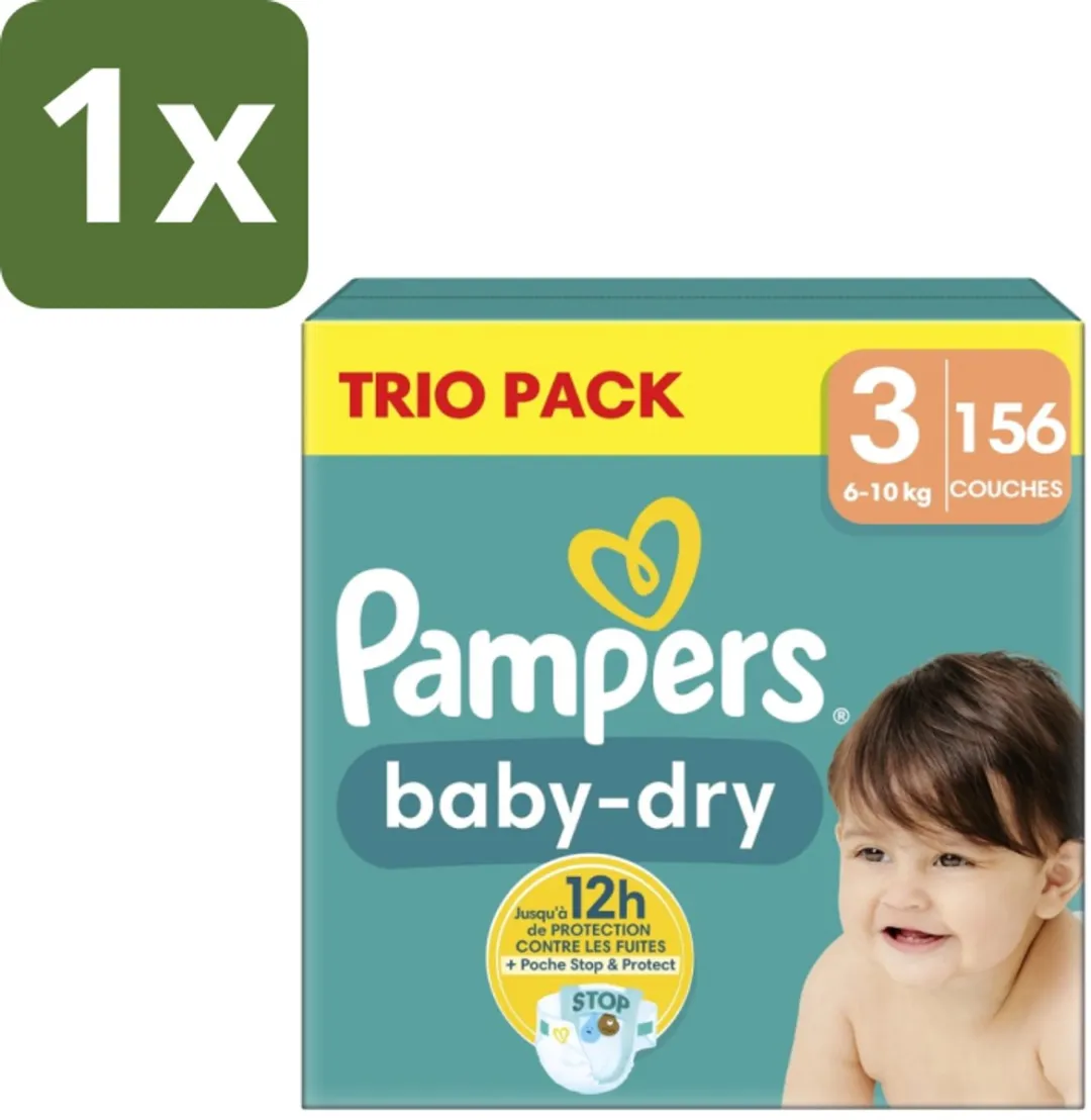 Pampers Baby-Dry Luiers Maat 3 156 Stuks