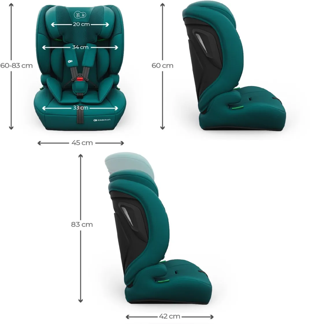 KinderKraft COMFORT UP 2 PLUS Autostoel 76-150cm - Groen