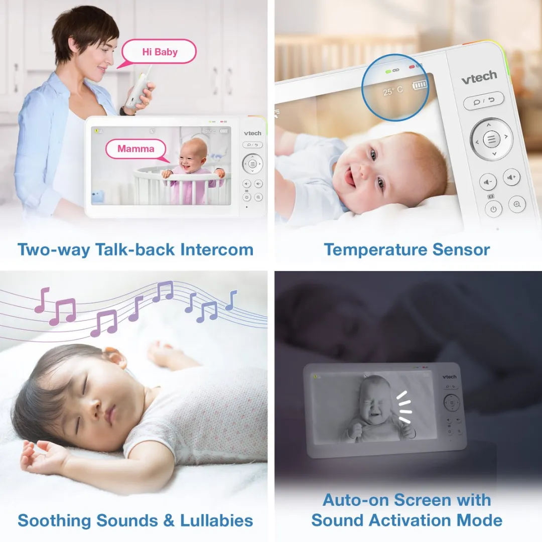 Vtech 7467-2 Babyfoon met 2 Camera's - 7 inch - Intercom