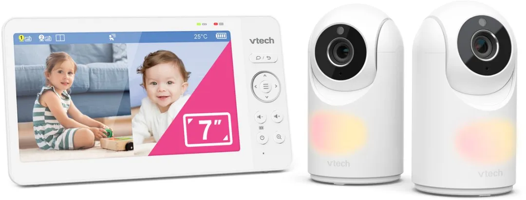Vtech 7467-2 Babyfoon met 2 Camera's - 7 inch - Intercom