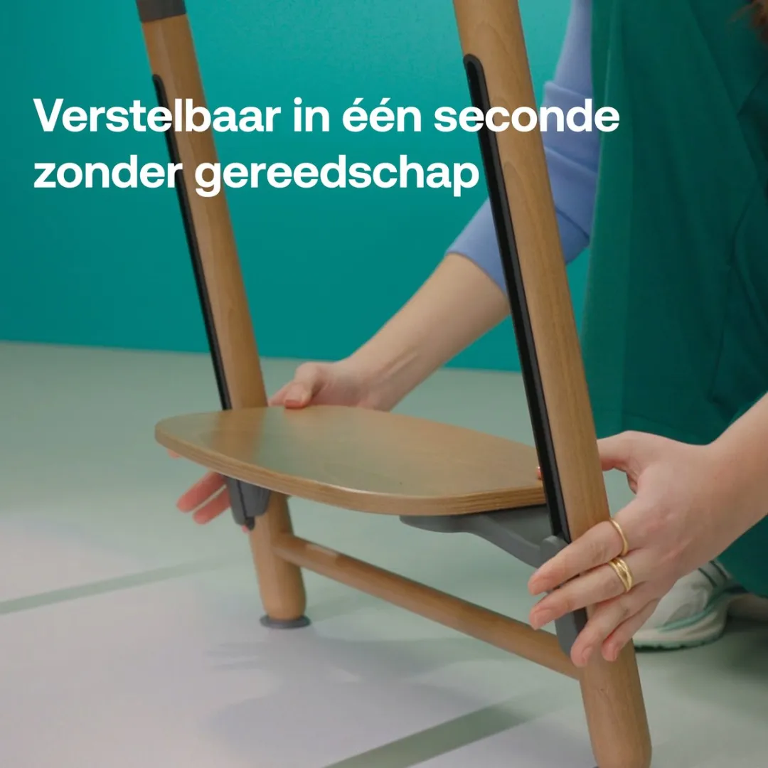 Bugaboo Giraffe Kinderstoel - 1 seconde verstelbaar - Natural Wood/Wit