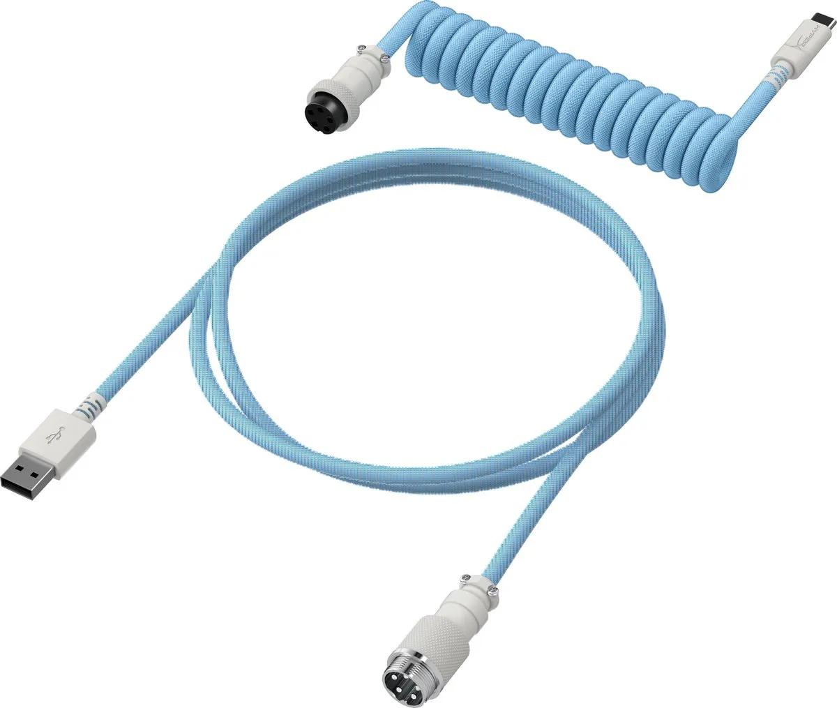 HyperX USB-C Kabel Spiraal - Licht Blauw/Wit - afbeelding 6 van 6