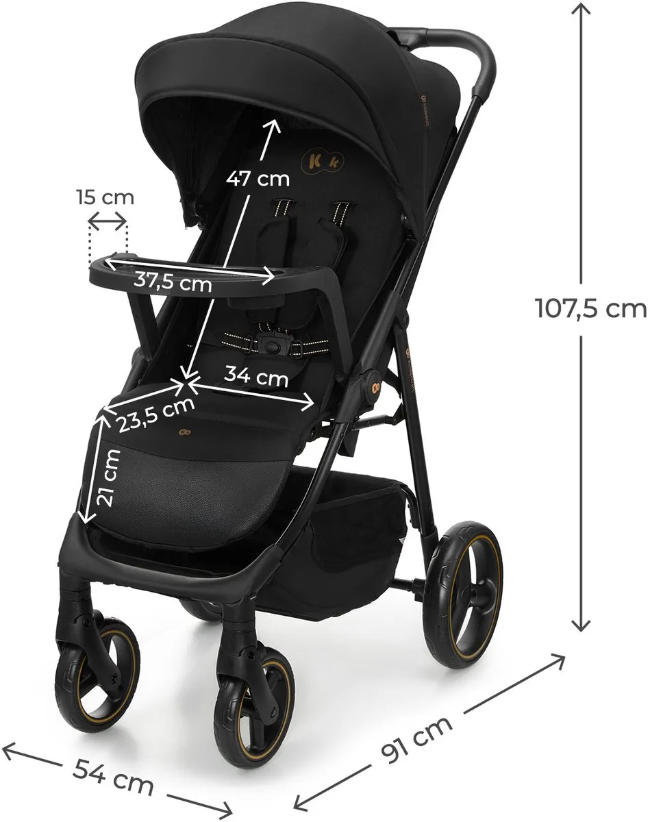 KinderKraft TRIG 3 Tray Buggy - Zwart