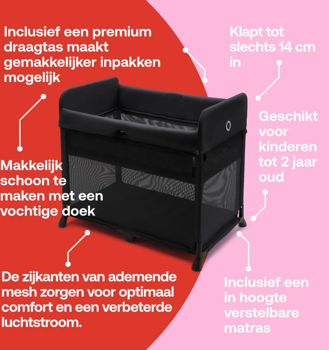 Bugaboo Stardust 2-in-1 Reisbedje & Campingbed - Zwart