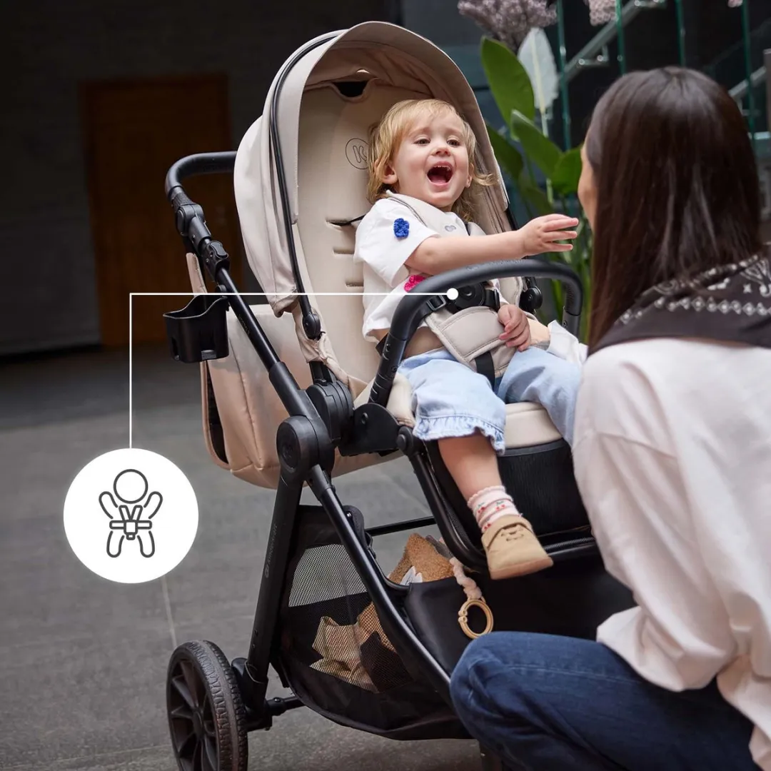 KinderKraft VESTO 2 Kinderwagen - Reiswieg EN1466 - Grijs