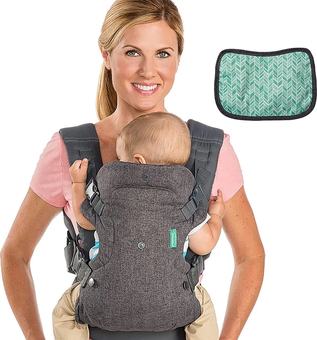 Infantino Flip Advanced 4-in-1 Draagzak - Grijs/Turquoise