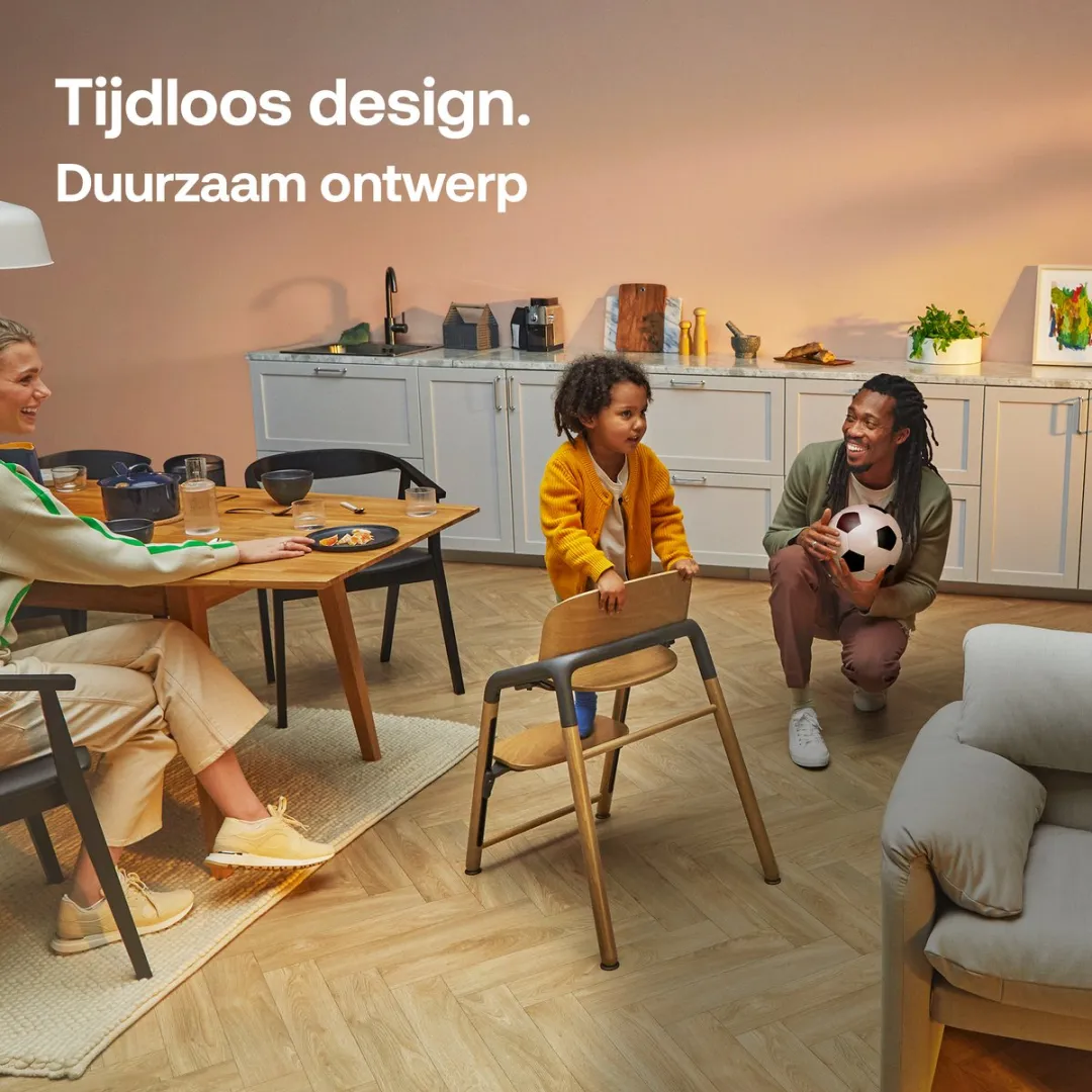 Bugaboo Giraffe Kinderstoel - Donker Hout/Grijs