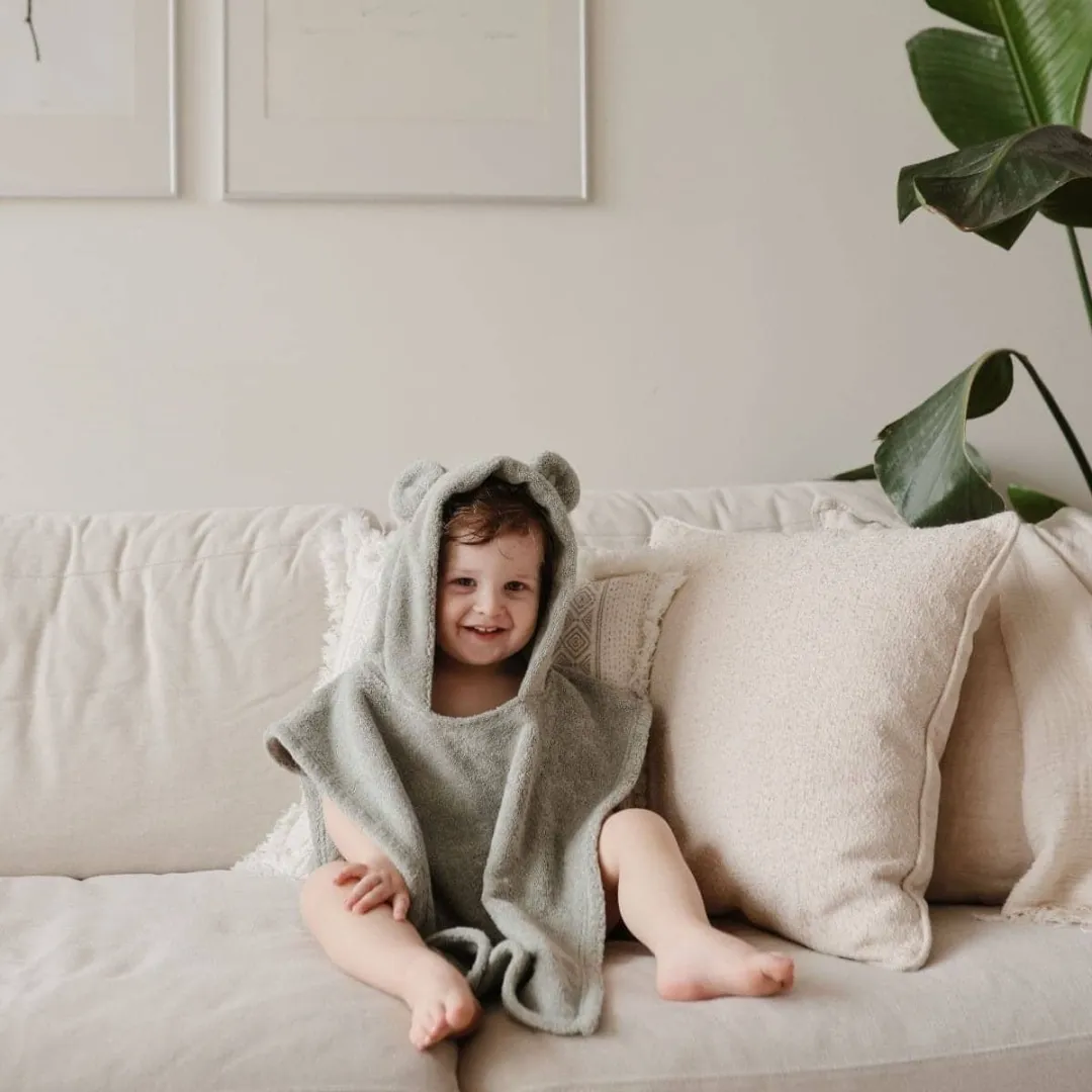 Mushie Poncho Handdoek Beer Fog 1-3 jaar