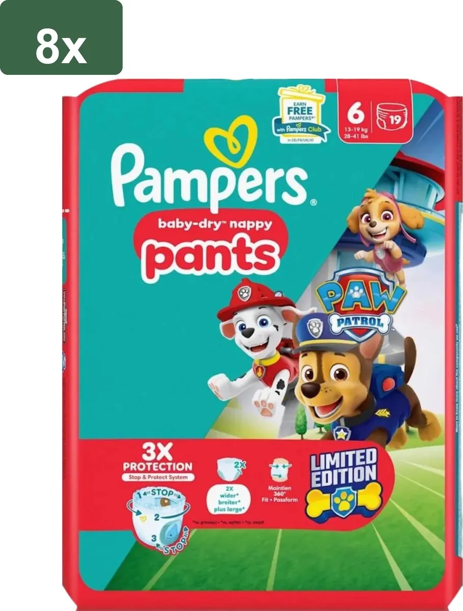 Pampers Baby-Dry Pants Maat 6 - 152 Stuks - Paw Patrol