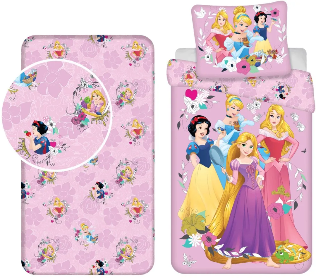 Princess Dekbedovertrek + Hoeslaken Eenpersoons