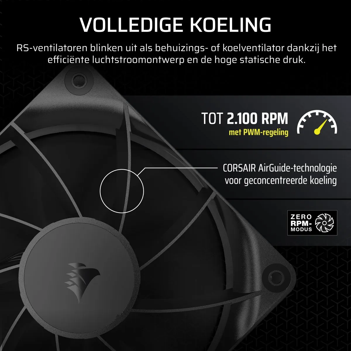 Corsair RS120 PWM 120mm Ventilator CO-9050188-WW - Zwart
