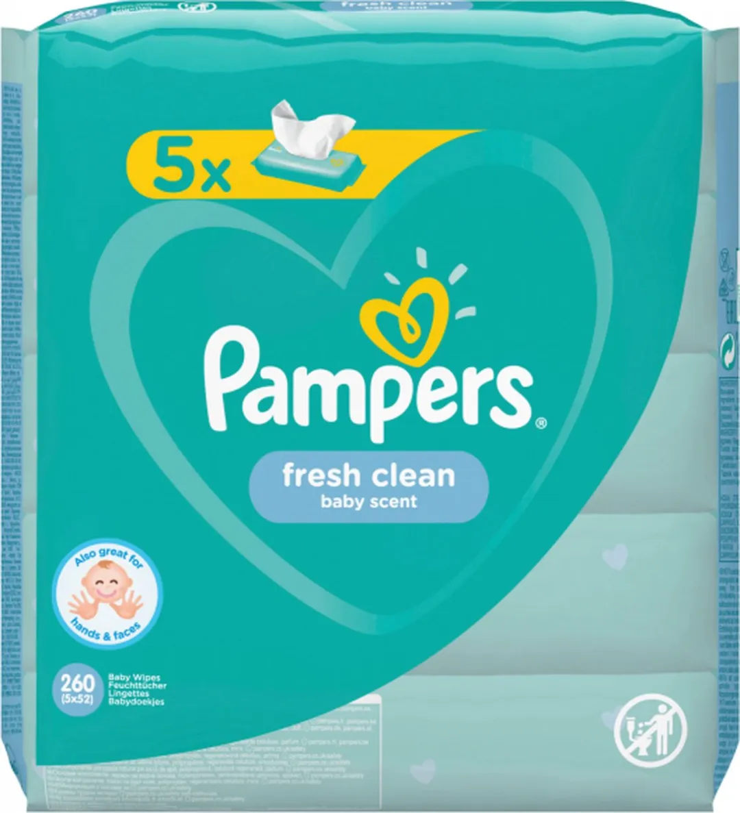Pampers Fresh Clean Billendoekjes 260 Stuks