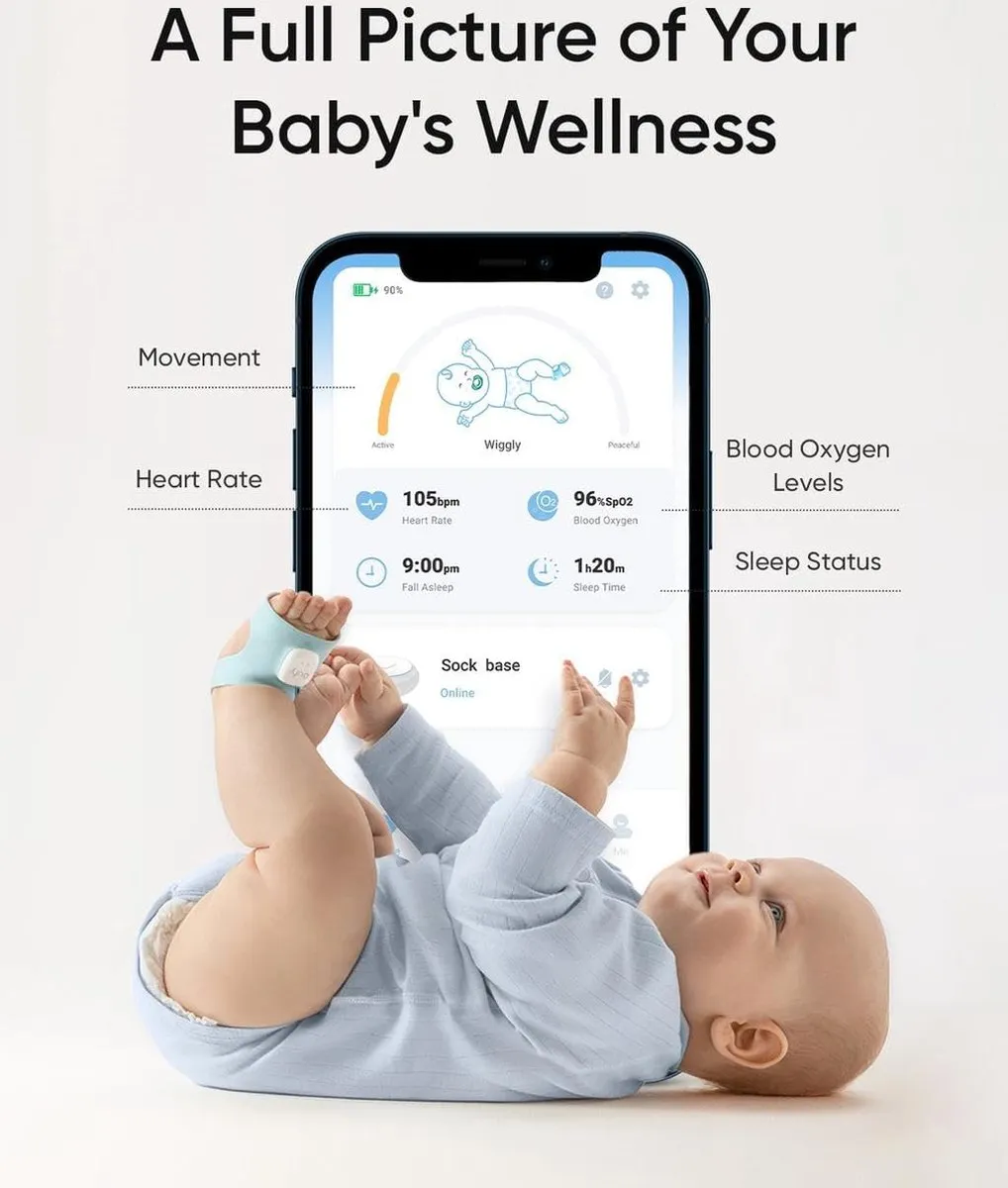 Eufy Baby S340 Smart Sock Babyfoon - Wit - afbeelding 3 van 6