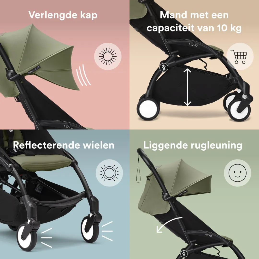 Stokke YOYO3 Kinderwagen - Olive Frame + Zitkussen