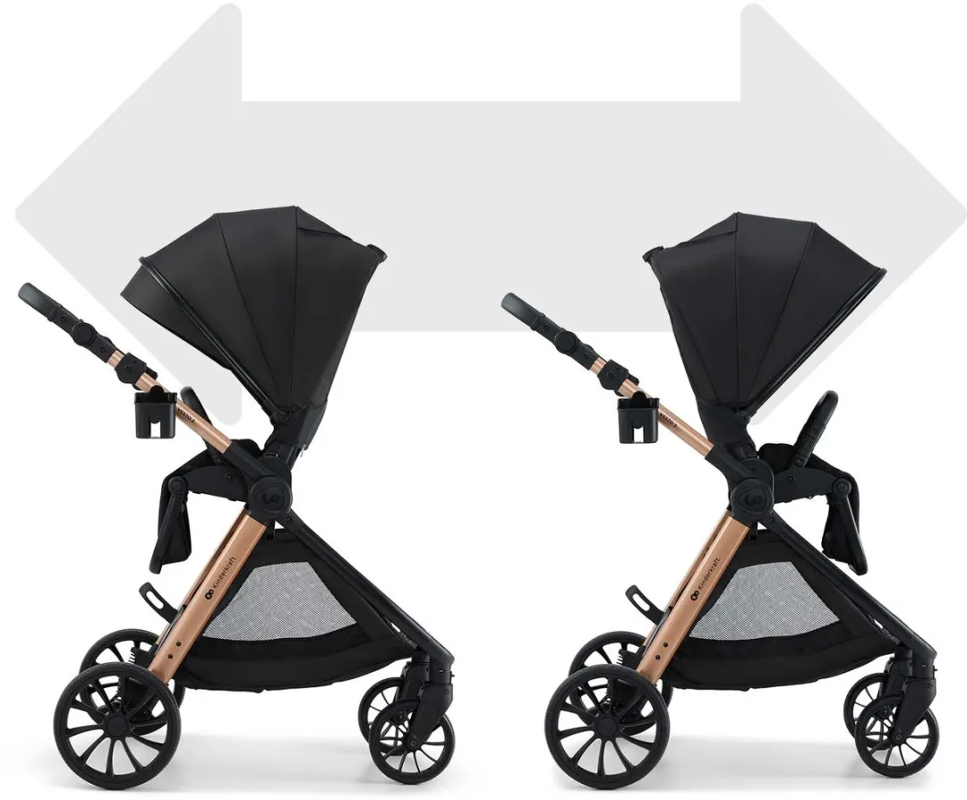 KinderKraft VESTO 2 3-in-1 Kinderwagen - MINK PRO 2 Autostoel - Zwart