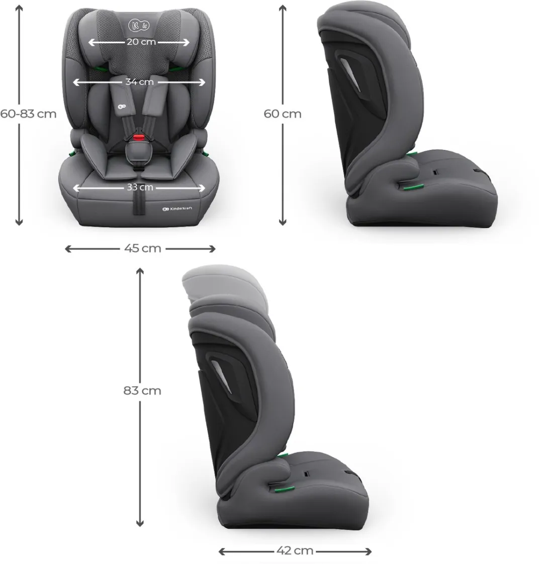 KinderKraft COMFORT UP 2 PLUS Autostoel - Grijs