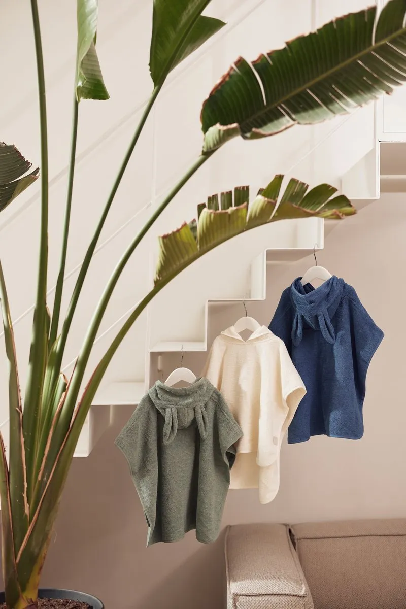 Jollein Badstof Set Ash Green - Badcape & Badponcho 75x75cm