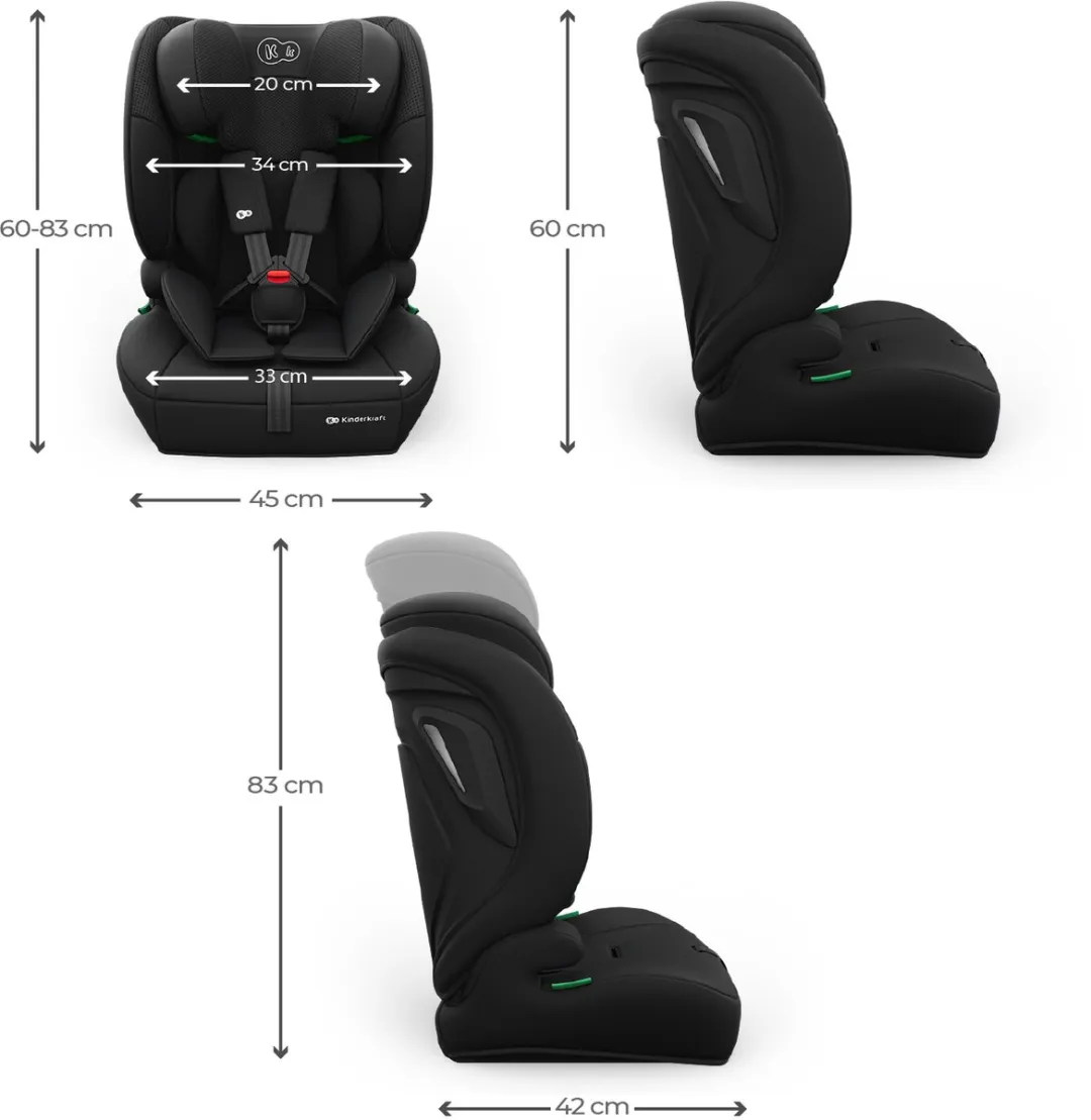 KinderKraft COMFORT UP 2 PLUS Autostoel 76-150cm - 3-in-1 - Zwart