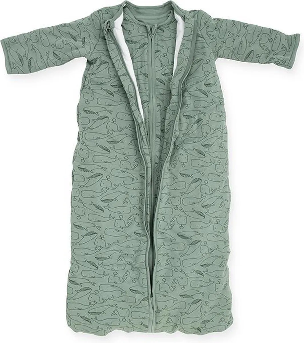 Jollein Baby Winterslaapzak 4-Seizoenen 90cm Whales - Ash Green