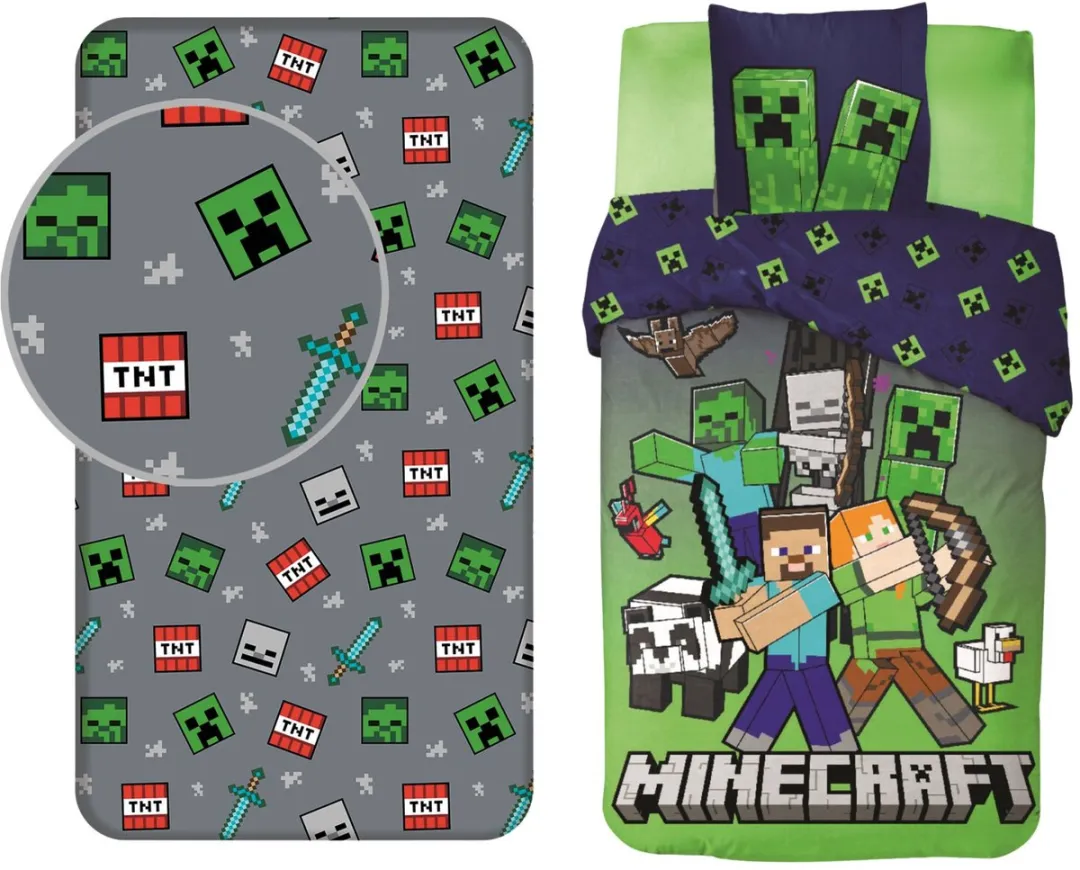 Minecraft Dekbedovertrek Eenpersoons